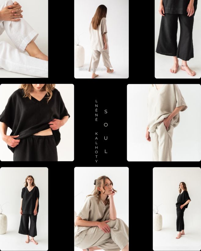 Lněné kalhoty SOUL, 100% len. Léto je již za námi, ale kalhoty využijete jak na cvičení jógy nebo jako spací gaťata :)....